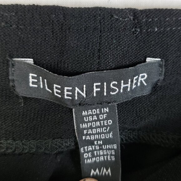 EILEEN FISHER System Washable Stretch Crepe Slim Ankle Pant Black size M - Picture 5 of 12